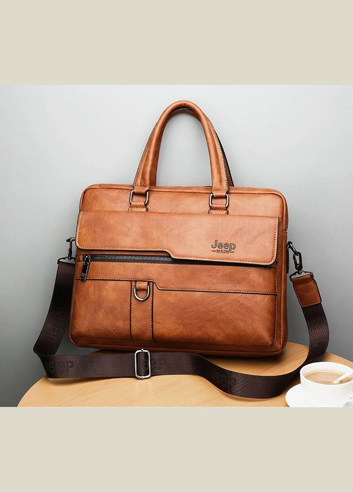 Стильный мужской бизнес портфель для документов формат А4 мужская сумка для ноутбука(BRT) Jeep (336551983)