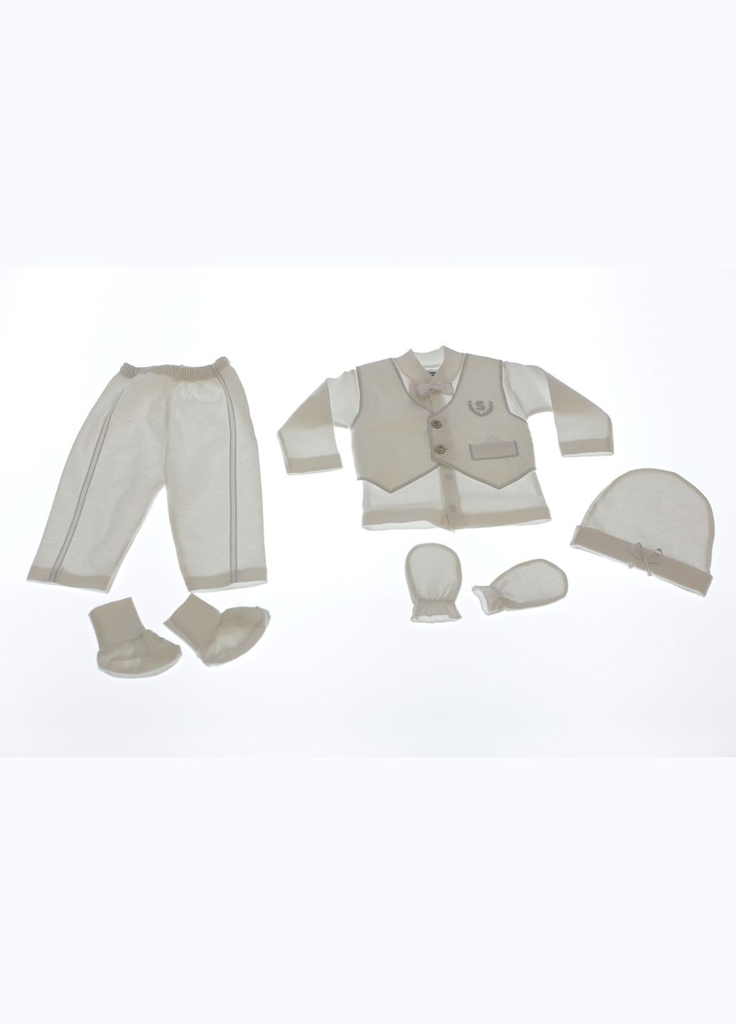 Белый демисезонный комплект на выписку для мальчика трикотажный "s" белый 62 см (34525) Murat baby