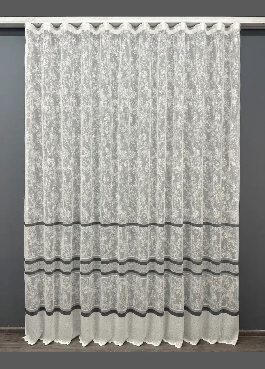 Готоваый мраморная тюль с серой полосой 300Х270 NOW BRAND (346058090)