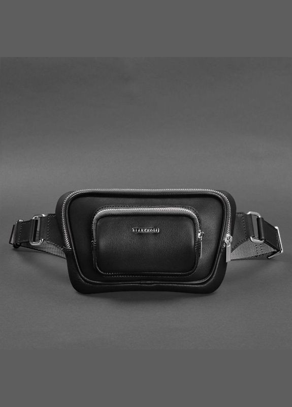 Поясная сумка женская кожаная через плечо Трапеция Черный BlankNote (302008844)