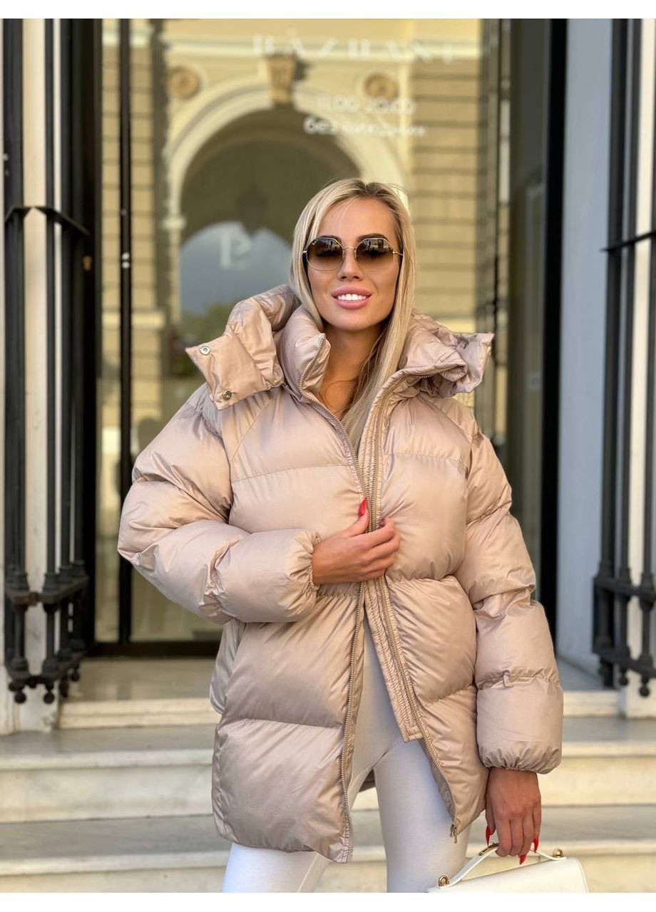 Бежевый зимний Пуховик Style Point