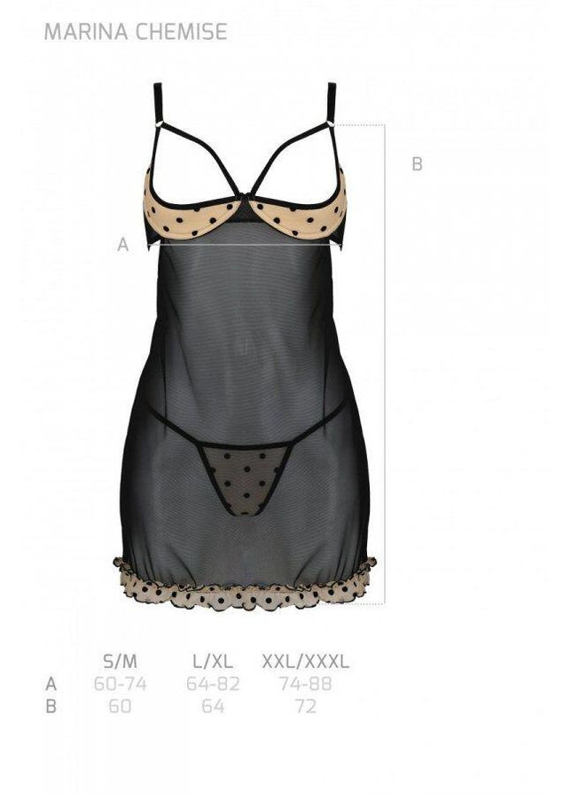 Пеньюар MARINA CHEMISE beige S/M - Passion (303903013)