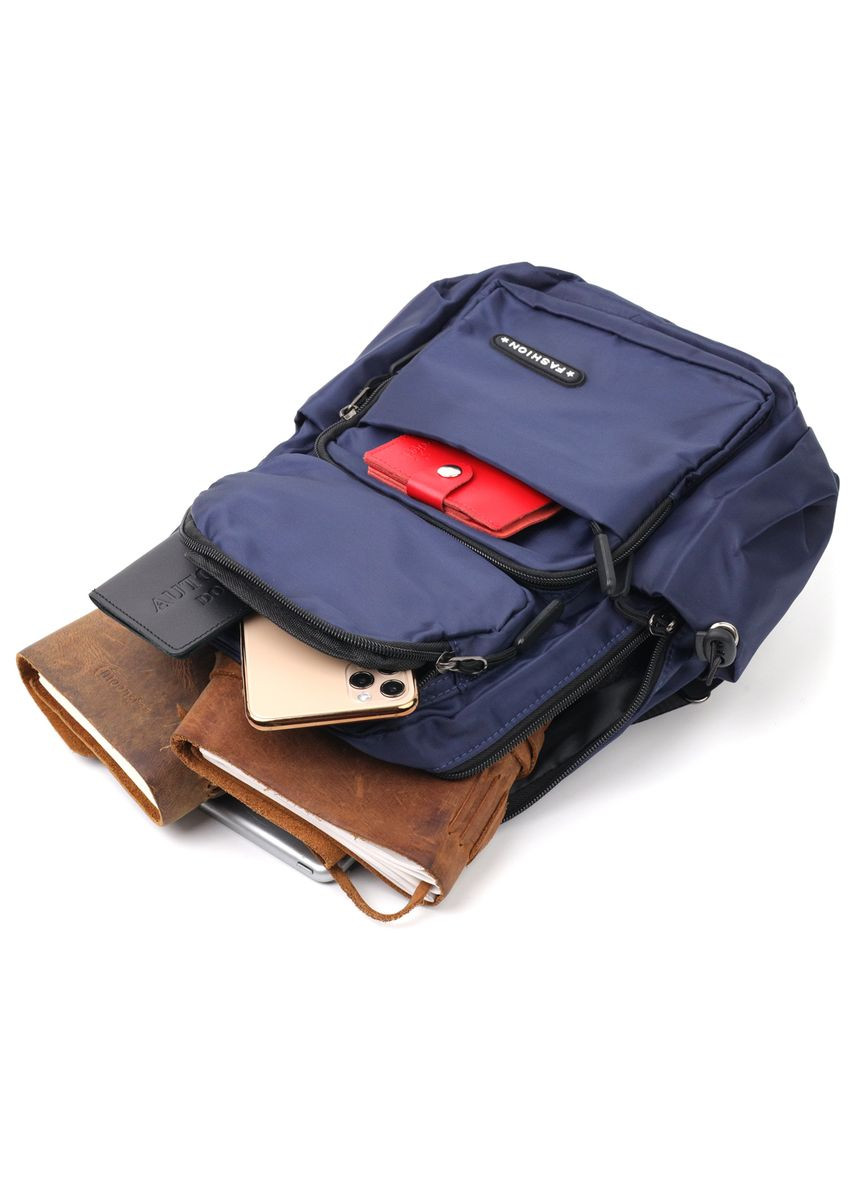 Многофункциональный текстильный рюкзак с USB портом для мужчин с карманами синий (sku_20575) No Brand (329860376)
