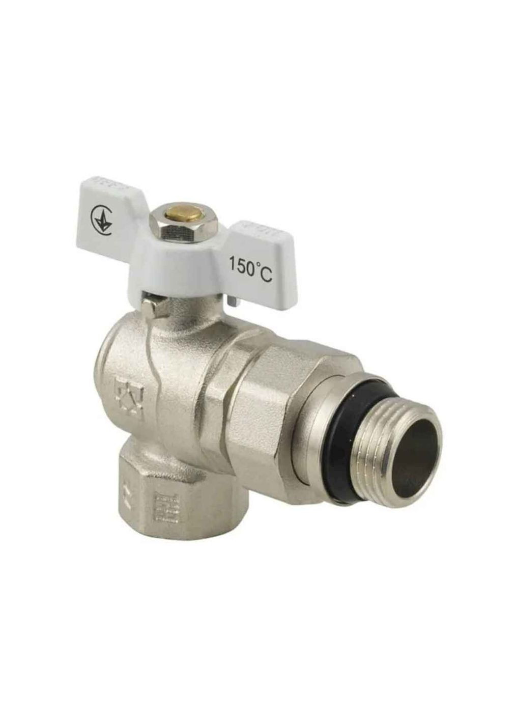 Кран шаровой с американкой 1/2" (с антипрот.) DN15, PN40, WRBS-1, бабочка, WHITE Raftec (359438048)