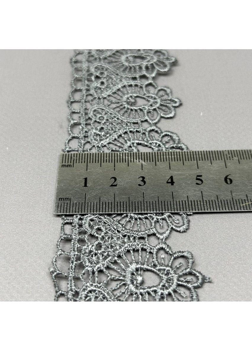 (1 метр) Кружево макраме 4 см - серый Plus-plus (352749515)