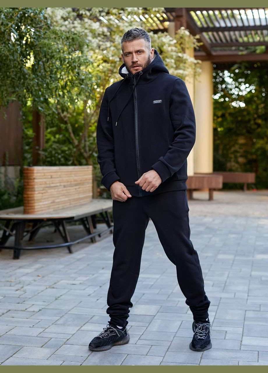 Мужской теплый спортивный костюм цвет черный New Trend (304991247)