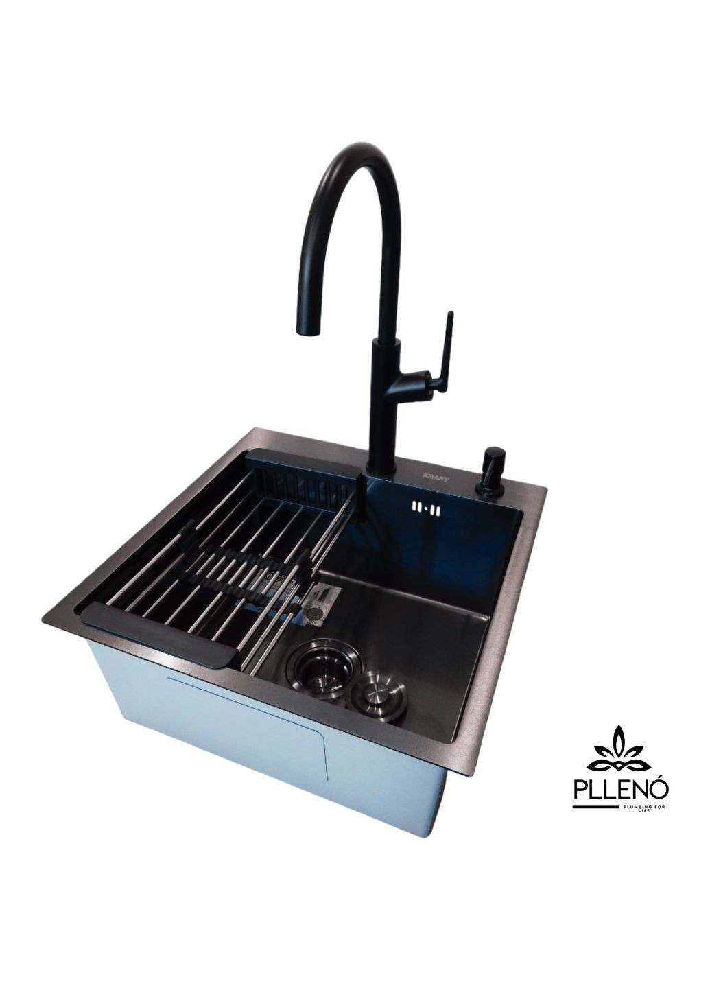 Кухонная мойка 4-в-1 (комплект) Handmade PVD черная HS 5050 (3.0/1.0 мм) Kraft (347324538)