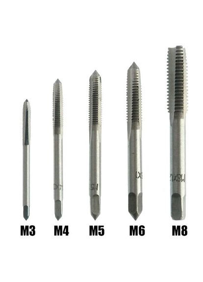 Набір з 5 мітчиків для нарізування внутрішньої різьби M3 M4 M5 M6 M8, 101044 No Brand (371897036)