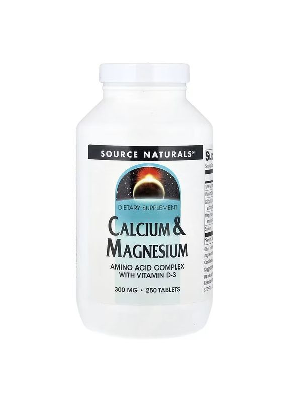 Кальций & Магний 300мг, 250 таблеток Source Naturals (326054530)