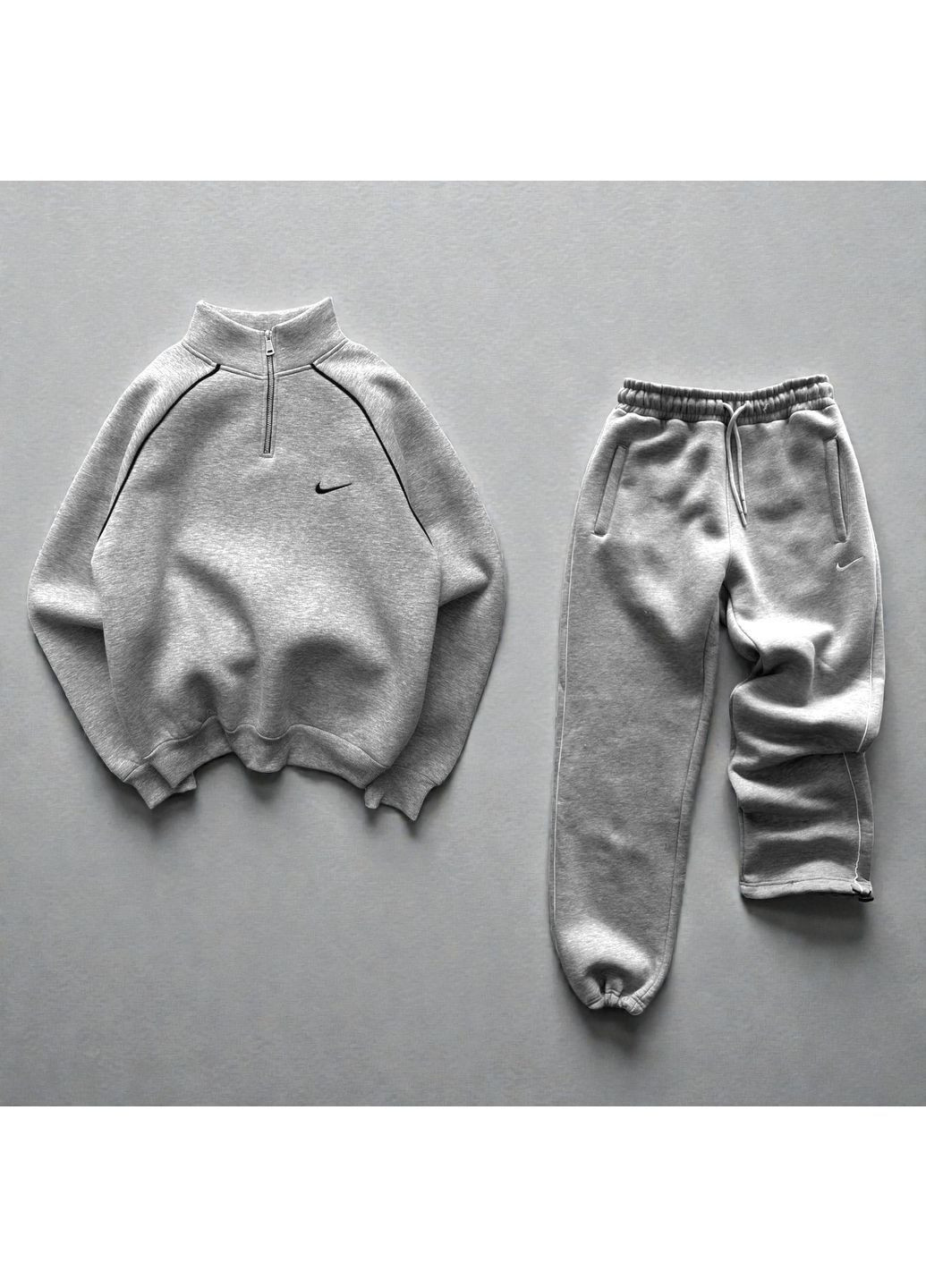 Стильний чоловічий спортивний костюм зимній Nike сірий No Brand (370147669)