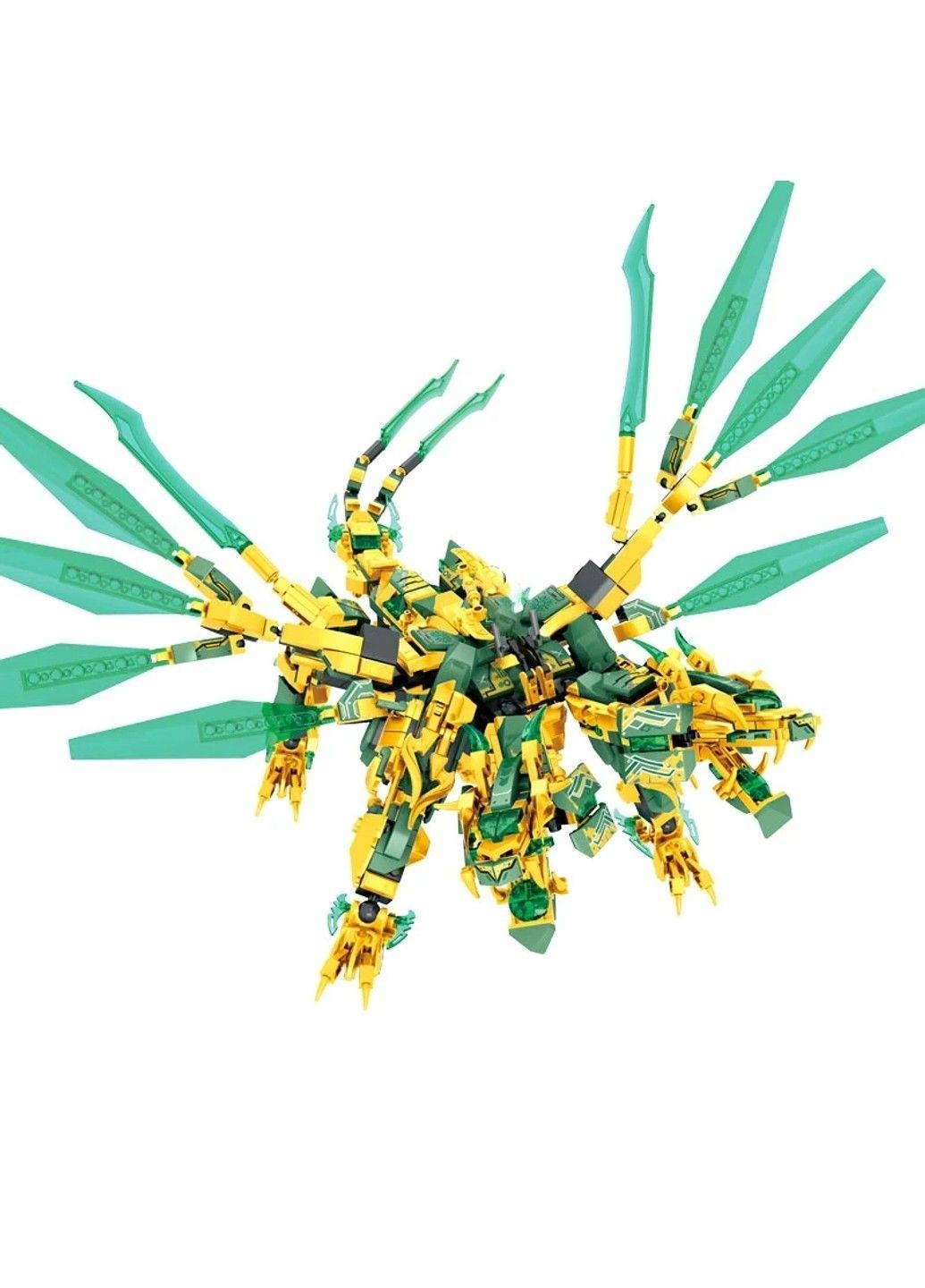 Конструктор набор трансформер золотой робот дракон титан ниндзяго Ninjago 1618 деталей 2в1 в коробке No Brand (364956623)