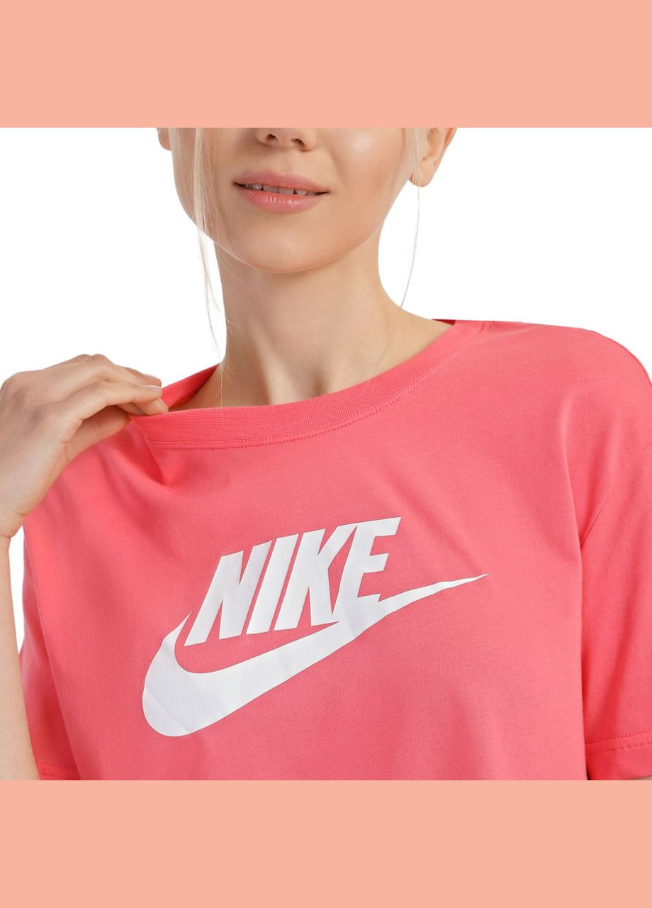 Рожева літня футболка w nw tee essntl crp icn ftr bv6175-894 Nike