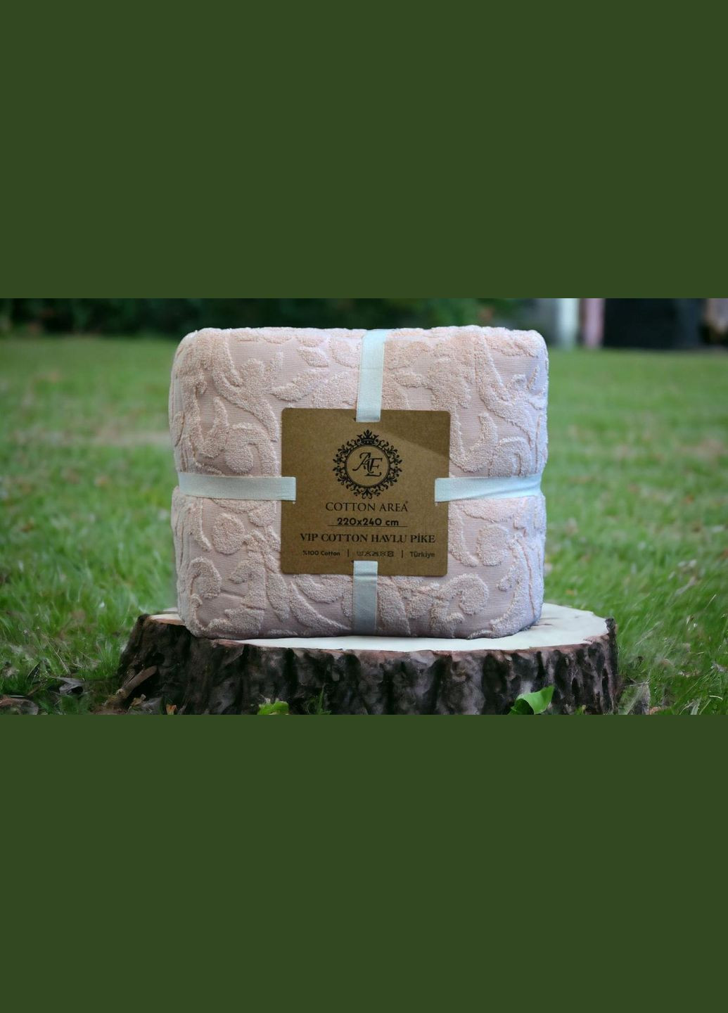 Махрове покривало Cotton Area 220 х 240 см Персикове AE (366423248)