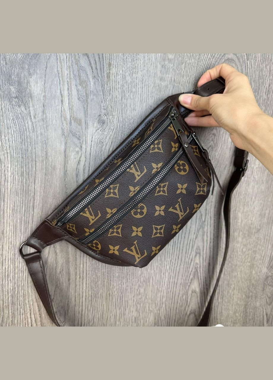 Женская сумка на грудь из экокожи с мягким ремешком малый коричневый (sku_1304) No Brand (330576918)