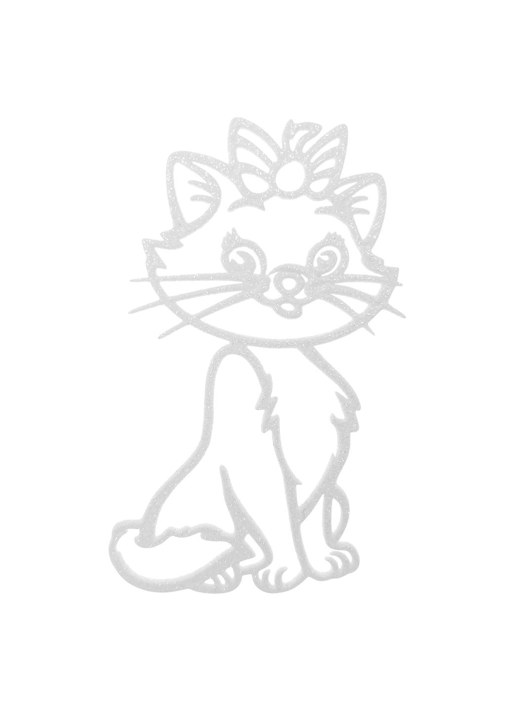 Новорічна підвіска Котик 2Д 6,5х12см білий MIS LT (365628042)