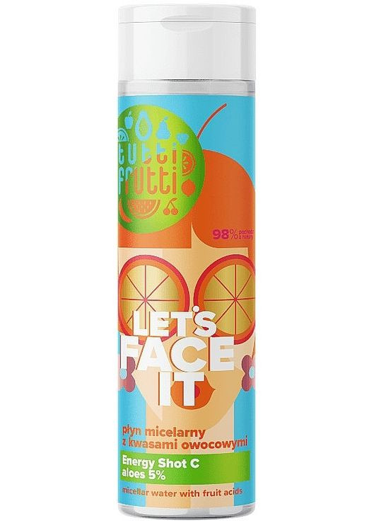 Міцелярна вода з фруктовими кислотами та алое 5% Tutti Frutti Let`s Face It Micellar Water 200ml (1274745-143628) Farmona (368665661)
