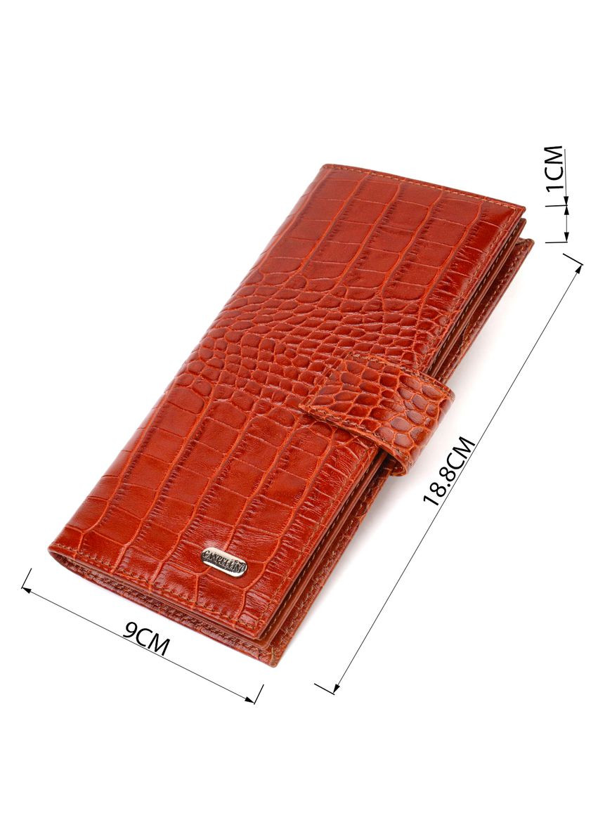 Ультрамодный кошелек для мужчин из натуральной кожи с тиснением под крокодила 21918 Рыжий Canpellini (338421657)