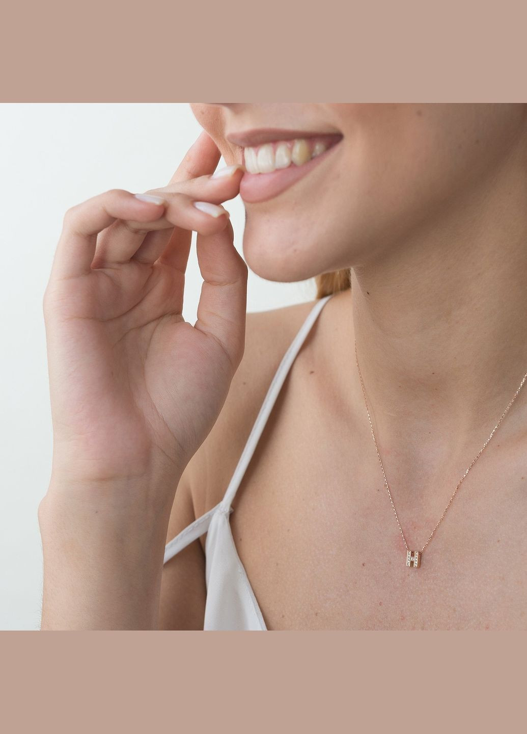 Колье с буквой Е в красном золоте (фианиты) кол01255Е 44 Oniks (334688779)