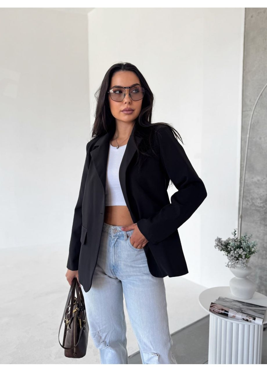 Черный женский женский пиджак Fashion - демисезонный