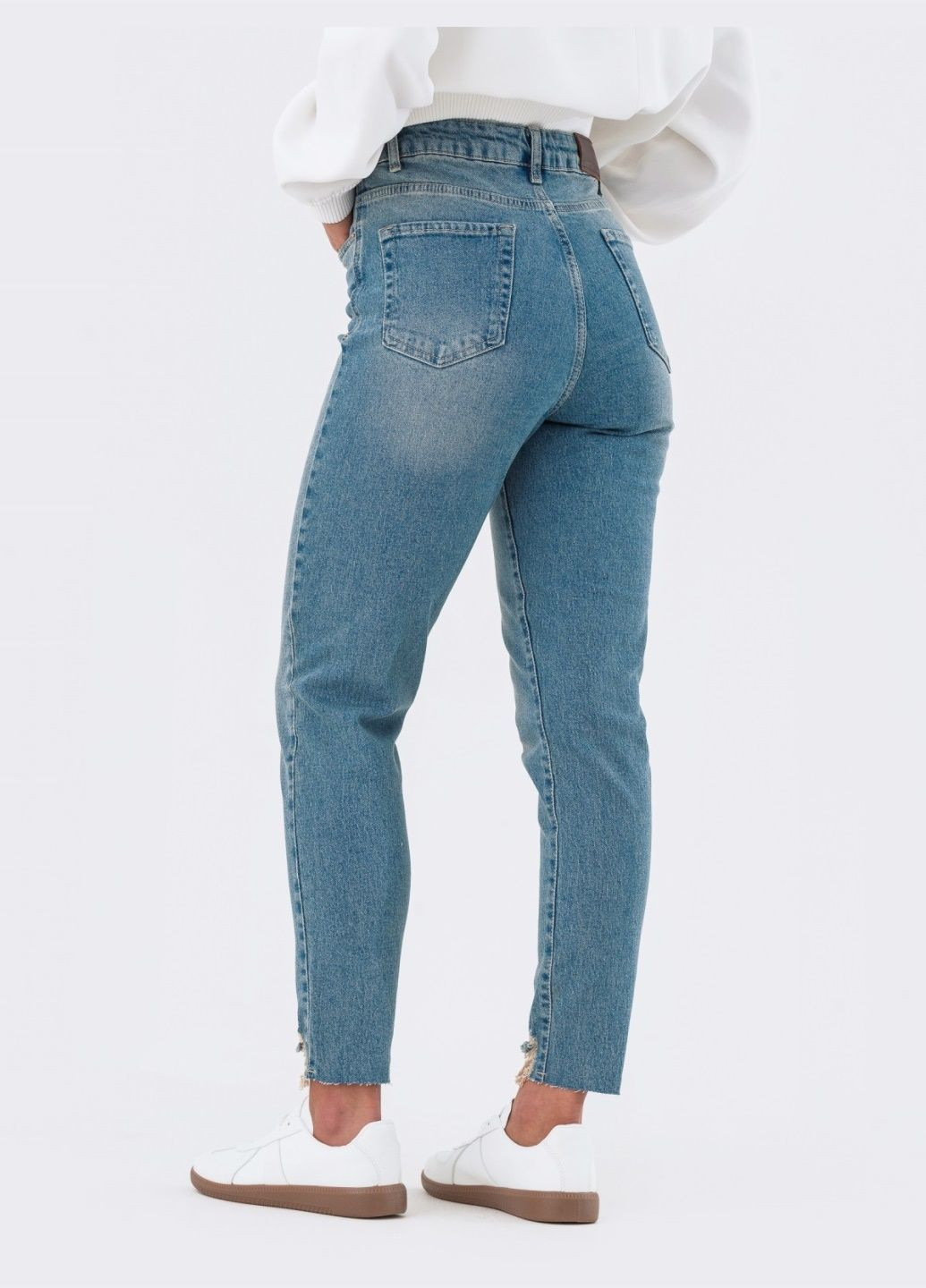 джинсы-скинни голубого цвета с потёртостями Dressa - (293486226)