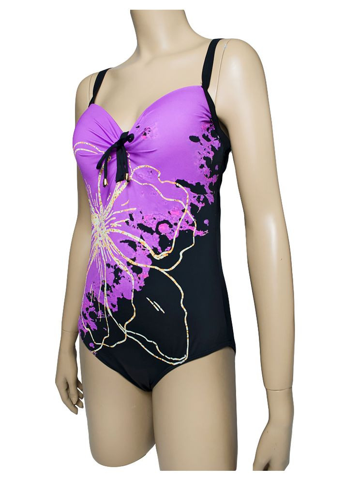 Чорний літній купальник суцільний з щільними чашками на груди с та невеликим підтягуючим ефектом модель 0106 арт.4005 суцільний, майо Samegame