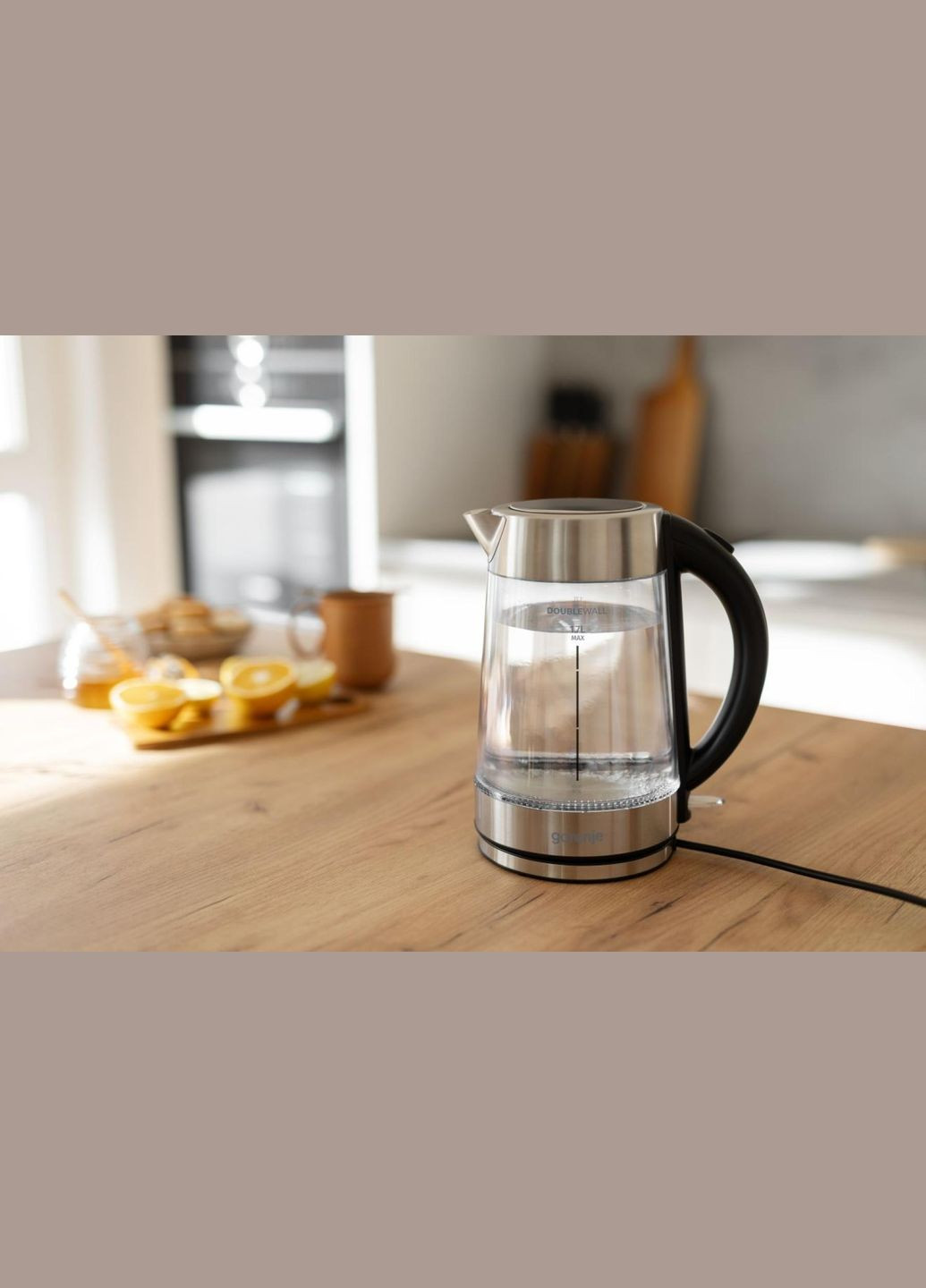 Електрочайник 1.7л, 2,200 Вт, strix контроль, скло, нерж Gorenje (314747996)