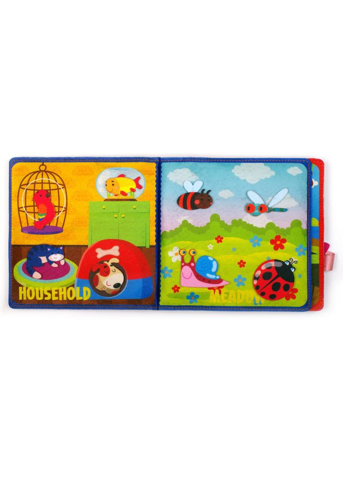 Развивающая фетровая книга для детей "Кто где живет?" 823437, 25 липучок Книжковий хмарочос (364134440)