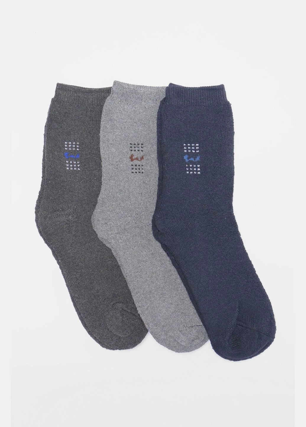 Комбинированные набор носков мужских махровых 3 штуки Let's Shop однотонные (304609817)