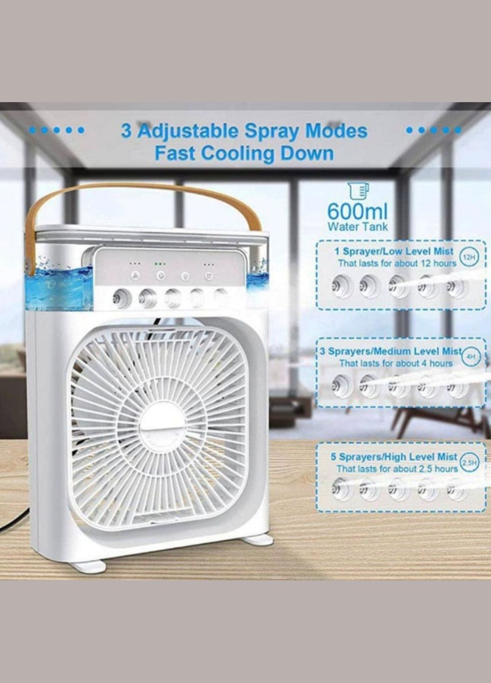 Вентилятор портативный кондиционер с функцией увлажнения воздуха USB No Brand (341304524)