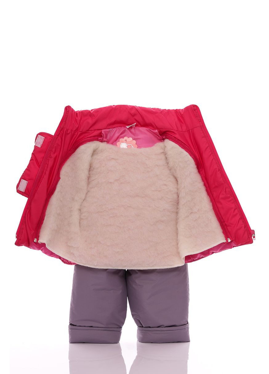 Красный зимний комбинезон на синтепоне для девочки ноль подстежка коралловый 86 см (27619) BABYKROHA
