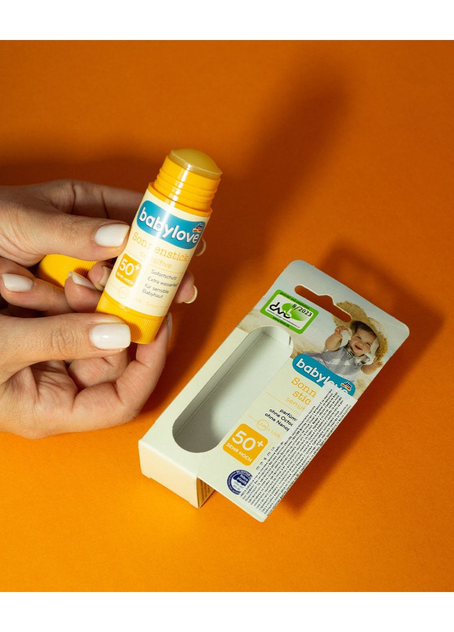 Дитячий Сонцезахисний крем-стік для чутливої шкіри babylove Sonnenstick sensitiv LSF 50+, 20 g No Brand (367610580)