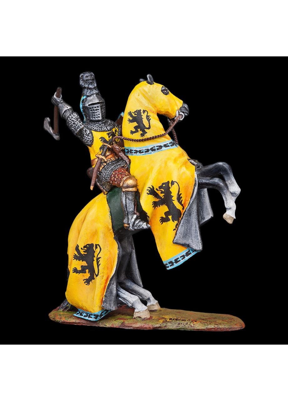 Статуетка фарбована Людовик (Луї) I Неверський, граф Фландрії. Битва при Кресі, 1346 рік 9 см з металу та олова, колекційна, Artfactory (361860568)