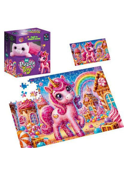 Пазлы с мягкой игрушкой ". РОЗОВАЯ ЕДИНОРОЖКА" 260 деталей (TS01091996273495) De.tail (373409060)