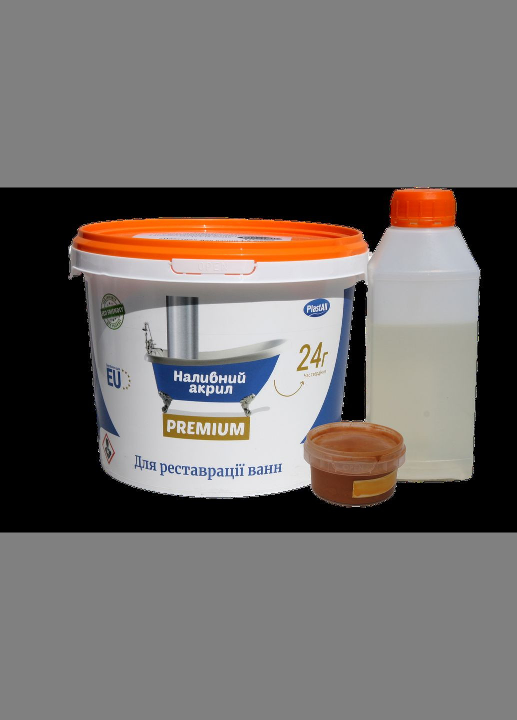 Рідкий акрил для реставрації ванн Premium 1.7 м кольоровий 3.3 кг Plastall (363131359)