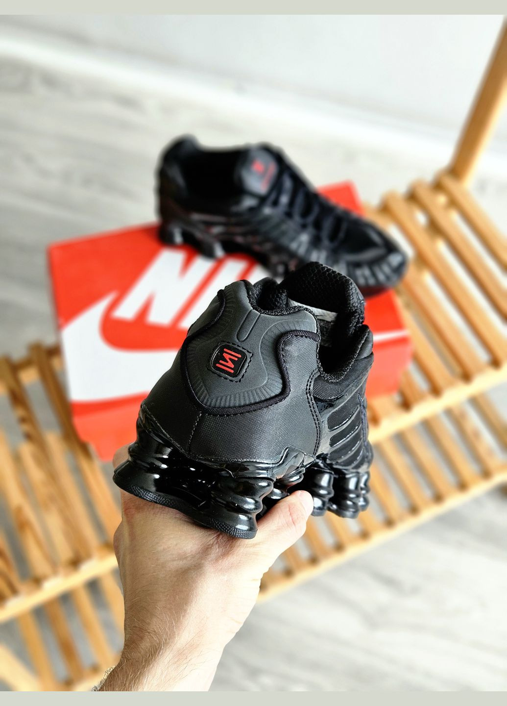 Чорні Осінні кросівки чоловічі і жіночі nike shox tl black | найк шокс тл чорні No Brand