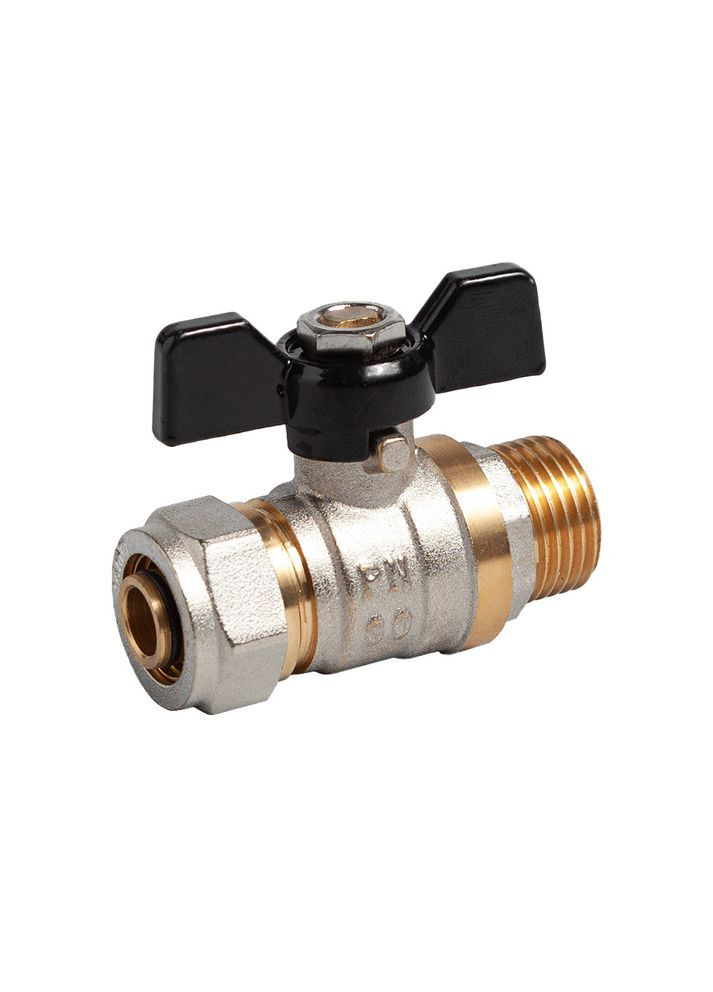 Кран кульовий з обтискним з'єднанням 16 мм х 1/2" з переходом на зовнішню різьбу ITAL (316088589)