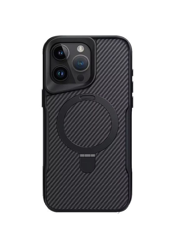 TPU+PC чехол Metal Buttons with MagSafe Carbon Ring для Apple iPhone 16 Pro Max (6.9") Epik (360629414)