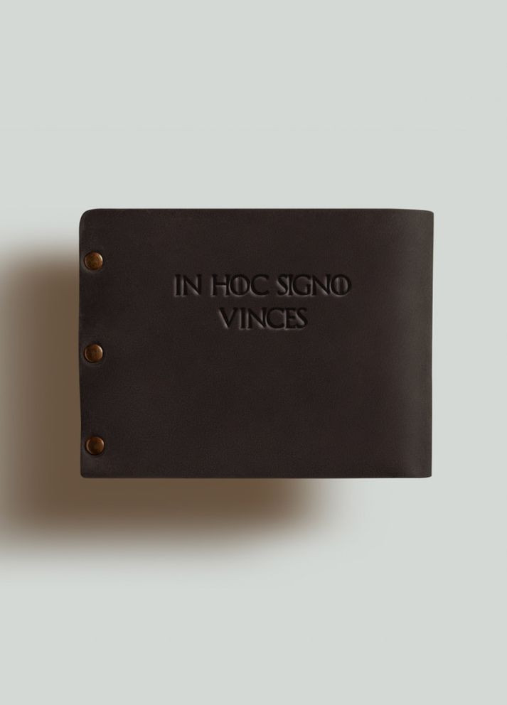 Гаманець на заклепках Братство натуральна шкіра Crazy horse з відділеннями для карток Темно-коричневий Turtle (302660129)