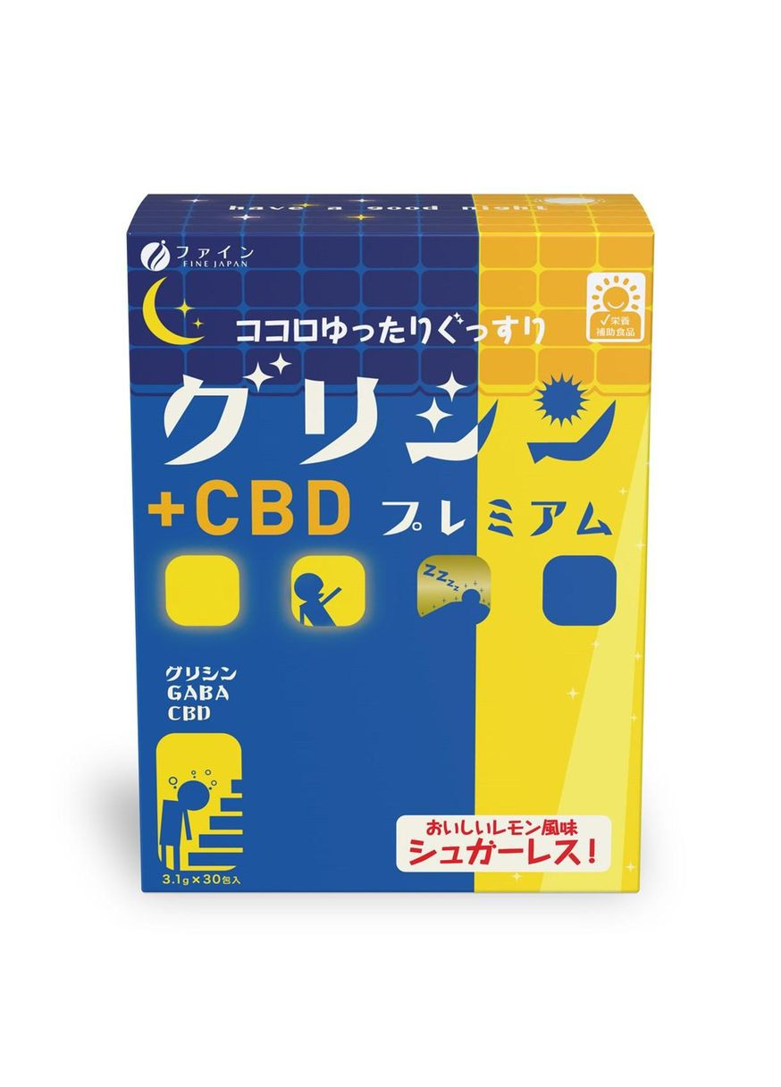 Глицин, GABA, CBD, Glycine CBD Premium, 30 стиков Fine Japan (307090349)