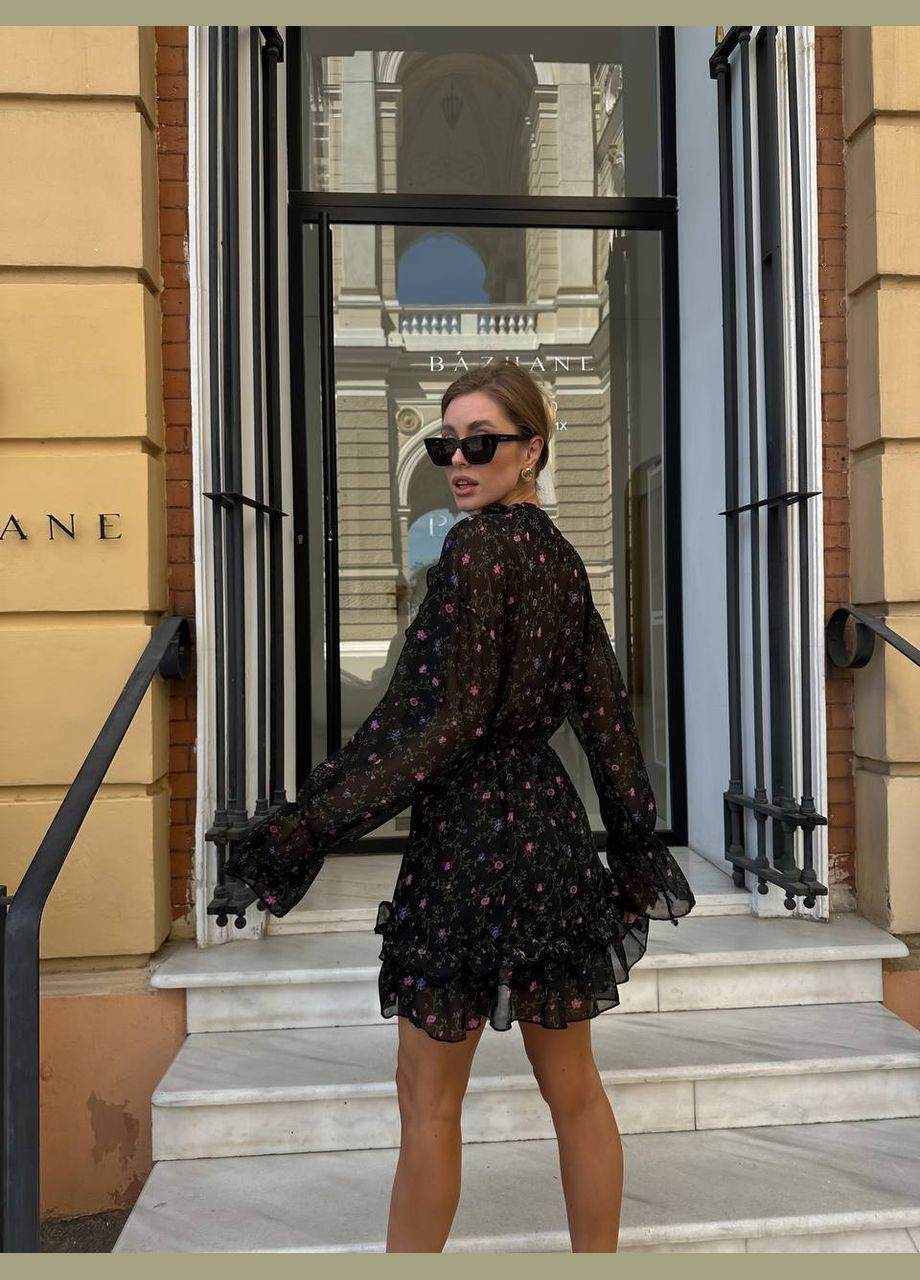 Чорна кежуал сукня N.Family з квітковим принтом