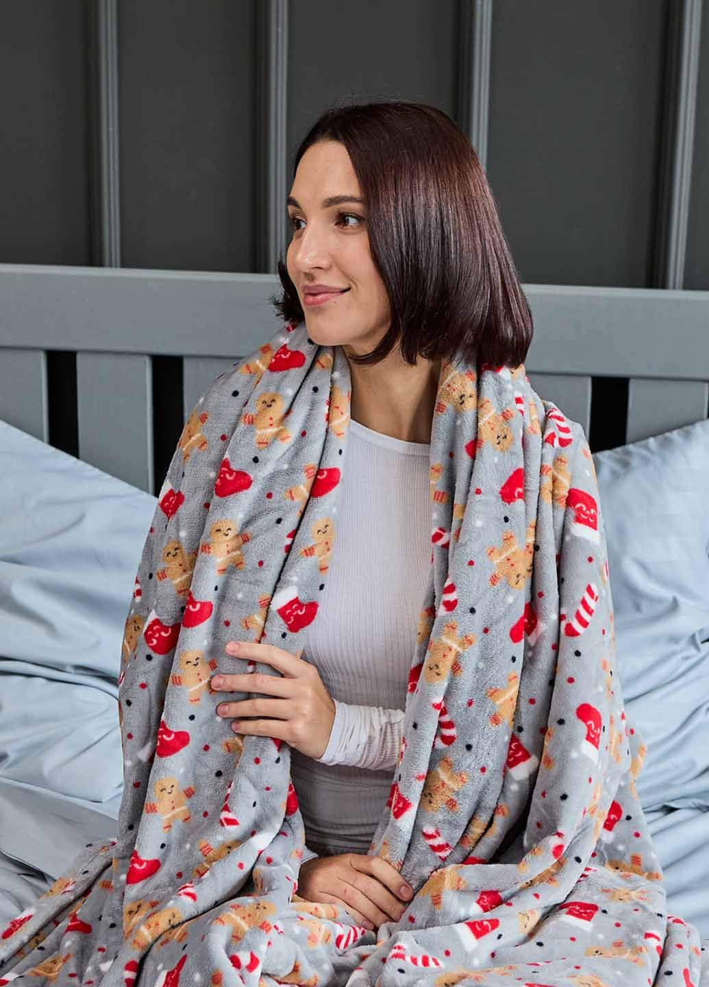 Новогоднее покрывало велюровое 220х200 см Homedec - (369770999)