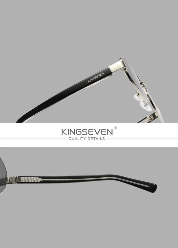 Поляризаційні сонцезахисні окуляри для чоловіків та жінок 7589 Gold Green KINGSEVEN (334848536)