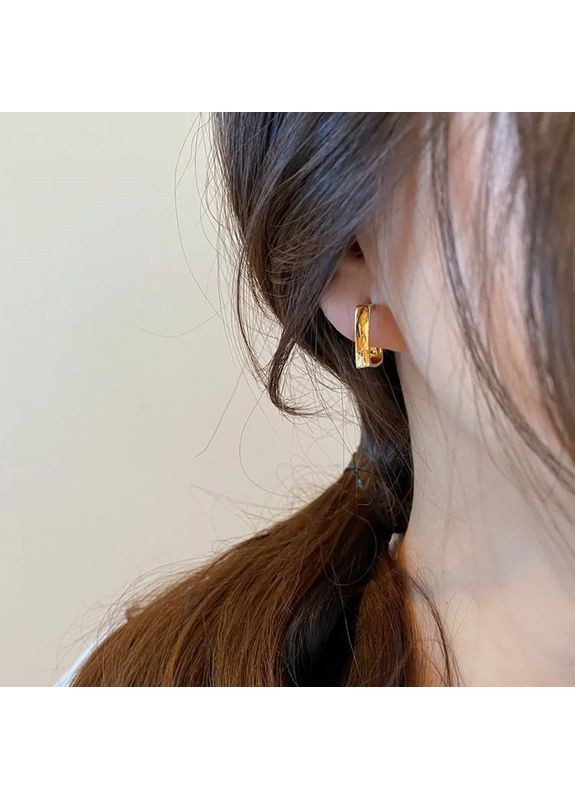 Серьги женские пусеты/гвоздики квадратные золотистые No Brand (354818152)