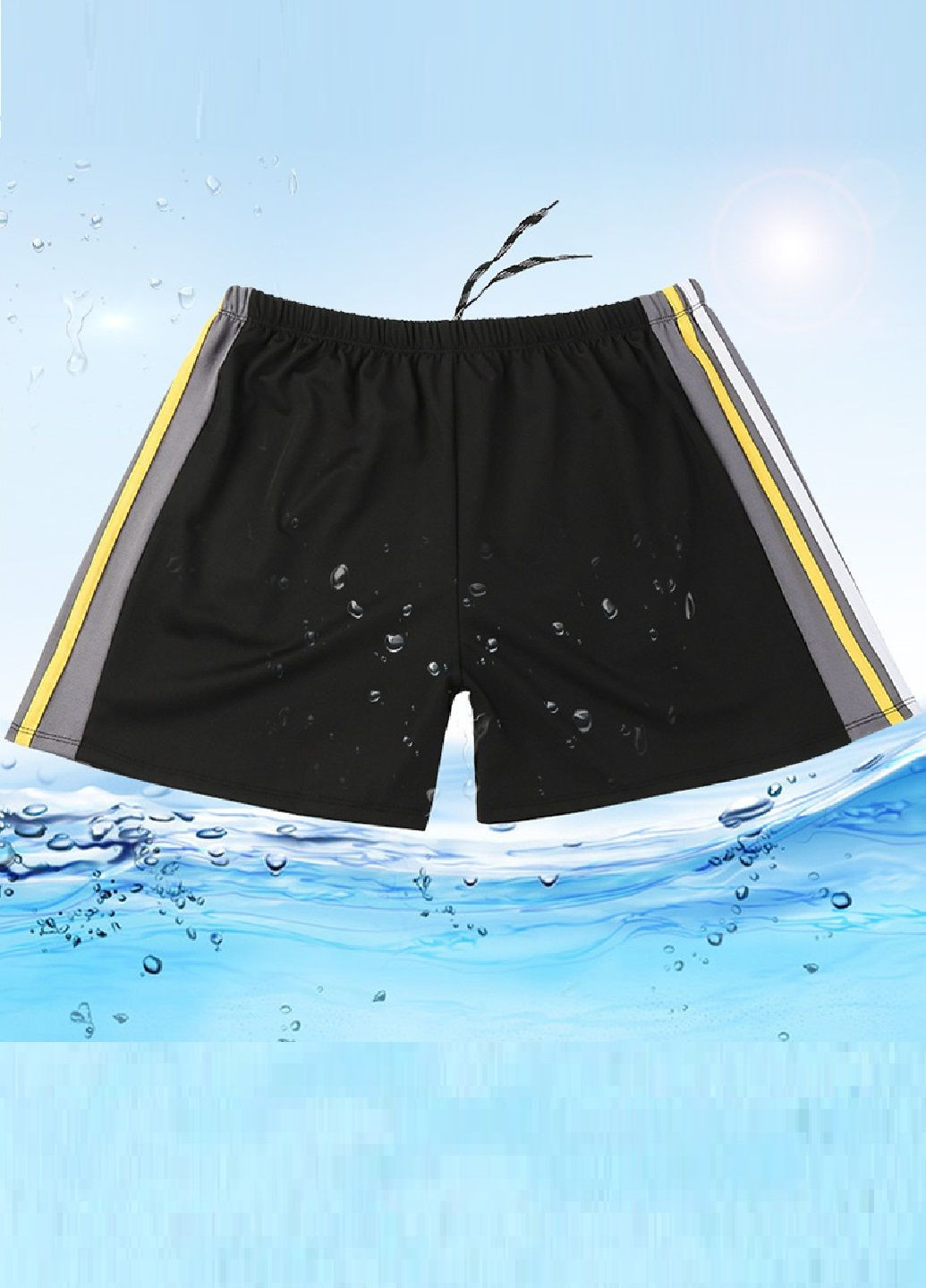 Мужские черные пляжные плавки шорты No Brand