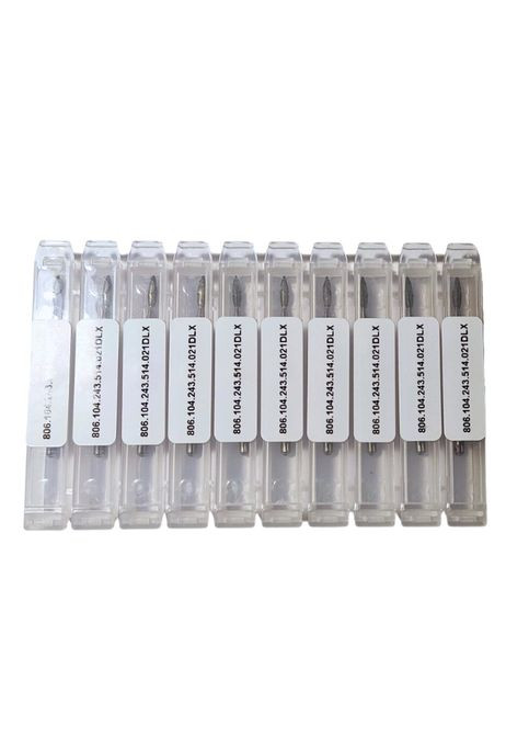 Алмазна насадка для фрезера полум'я d-2.1 мм червона насічка 10 шт. 104.243.514.021 No Brand (299385597)