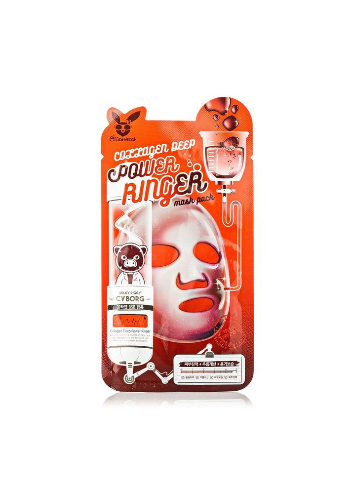 Зміцнювальна тканинна маска для обличчя з колагеном Collagen Deep Power Ringer Mask Pack 23 ml Elizavecca (358500282)