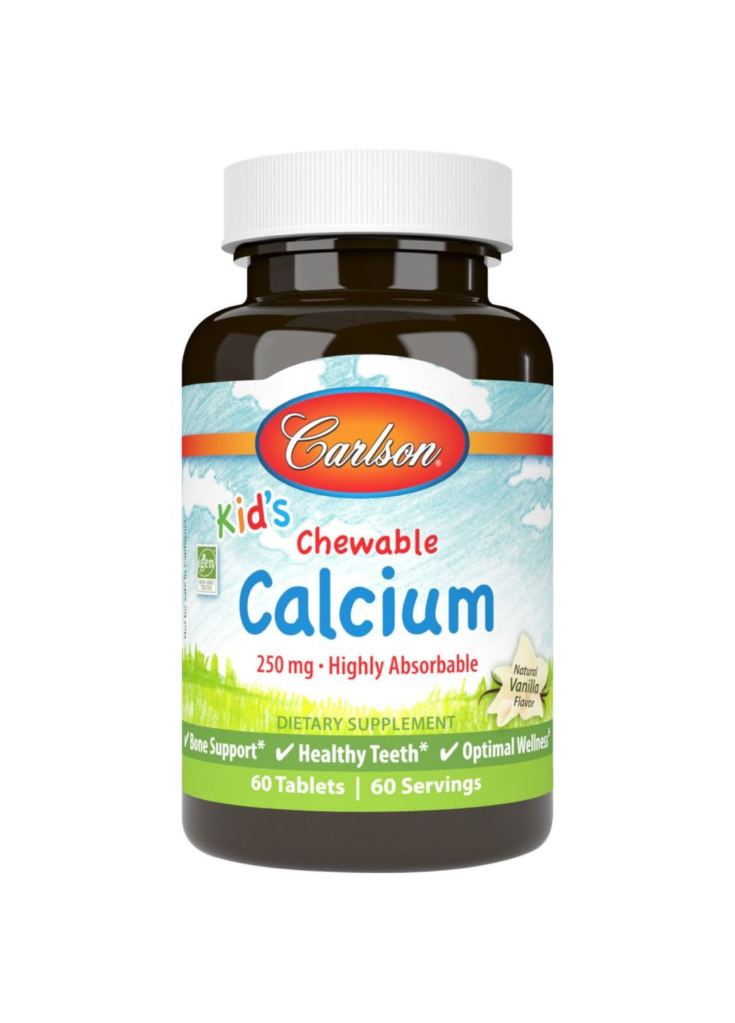 Кальцій Kids Chewable Calcium - 60 tabs Carlson Labs (280917079)