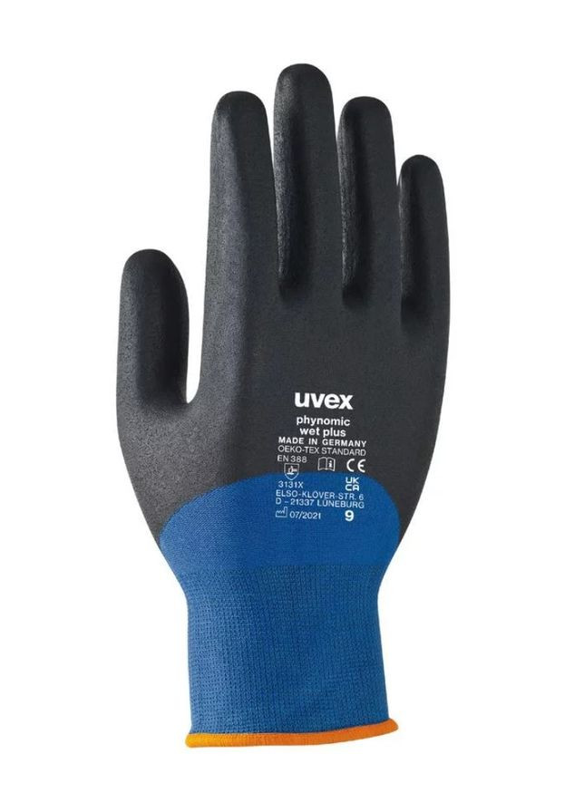 Захисні рукавиці phynomic wet plus (L/) з акваполімерним покриттям (41005) Uvex (289133100)