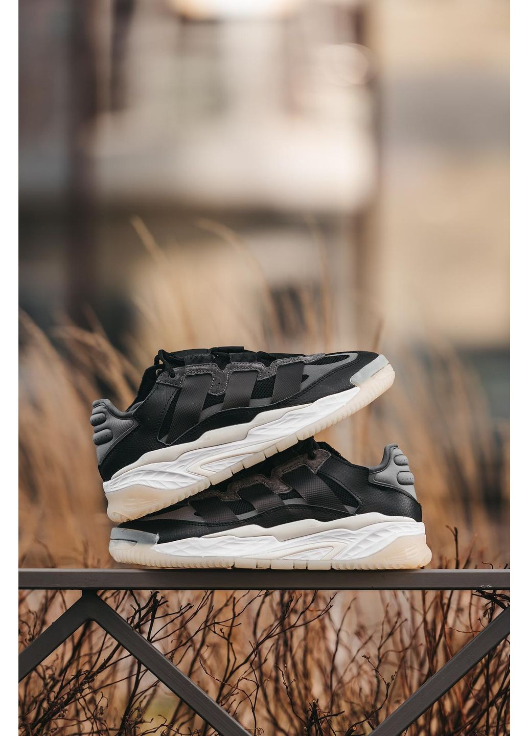 Чорні Осінні кросівки чоловічі adidas niteball black white 2.0 адідас найтбол No Brand