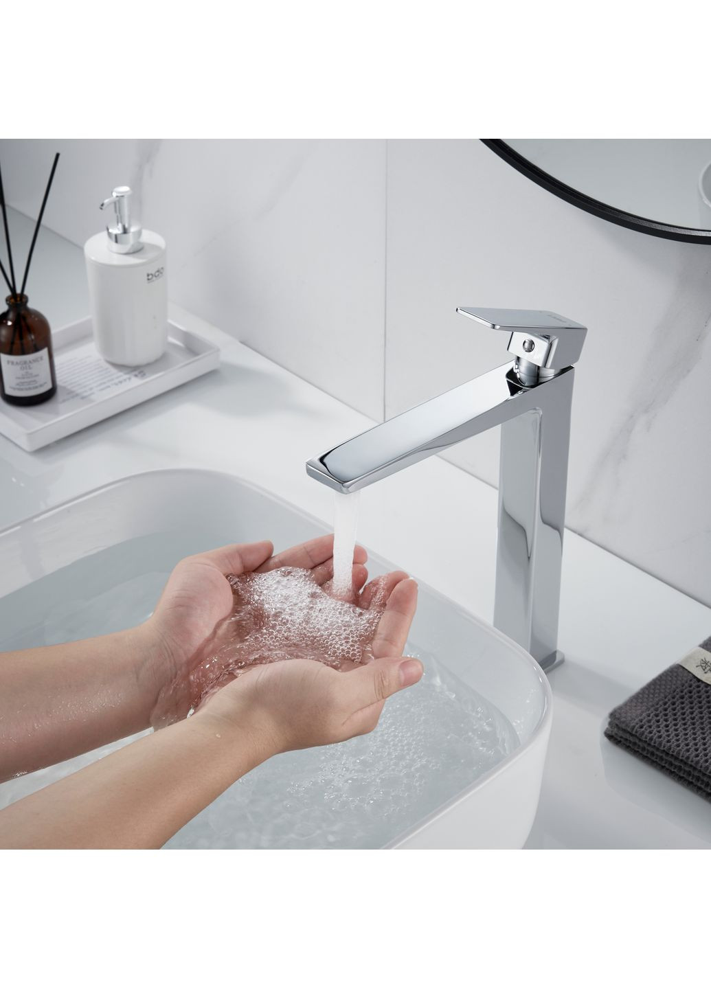 Смеситель латунный для раковины Orion высокий (k25) LDORI001FHCRM48096 Chrome LIDZ 001FH (363554810)